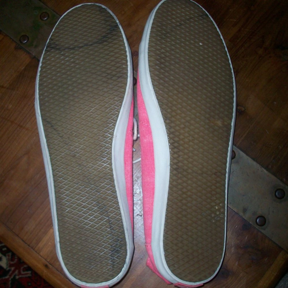 Vans Surf Siders Boat Shoes Sneakers Women's Size 10.5 Pink Canvas Lace Up - Picture 6 of 6